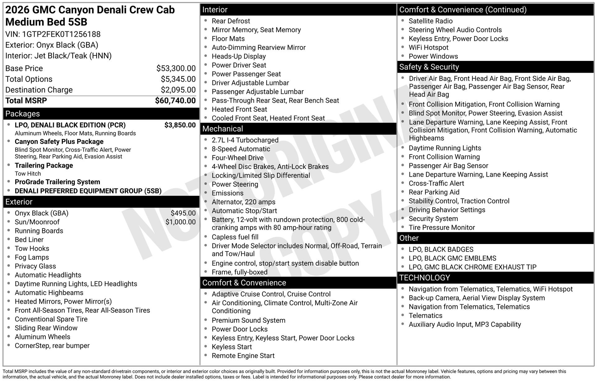 New 2026 GMC Canyon Denali w/ LPO, Denali Black Edition AWD/4WD image 5