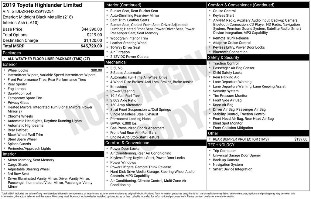 Used 2019 Toyota Highlander Limited AWD/4WD image 33