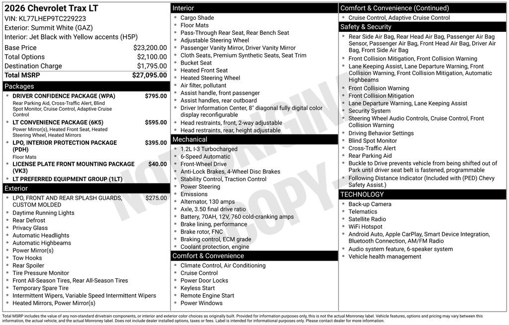 New 2026 Chevrolet Trax LT w/ Driver Confidence Package FWD image 6