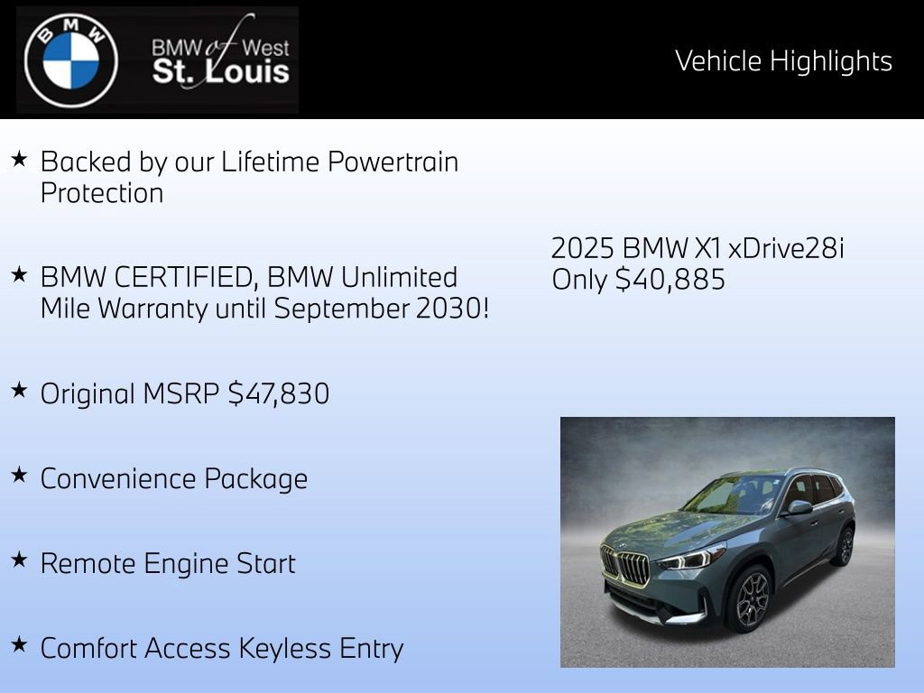 Used 2025 BMW X1 xDrive28i w/ Convenience Package AWD/4WD image 8