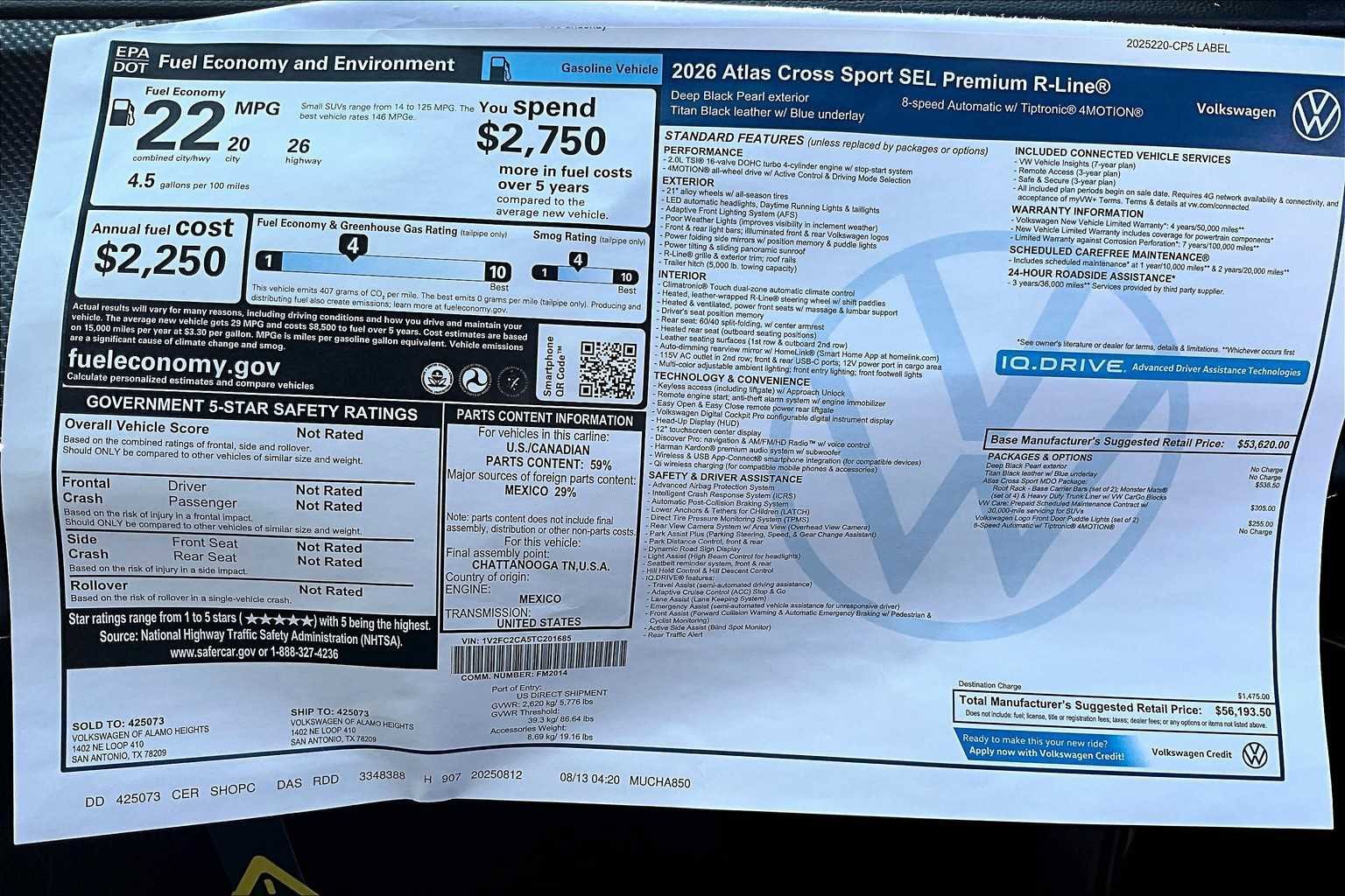 New 2026 Volkswagen Atlas Cross Sport SEL Premium R-Line AWD/4WD image 19