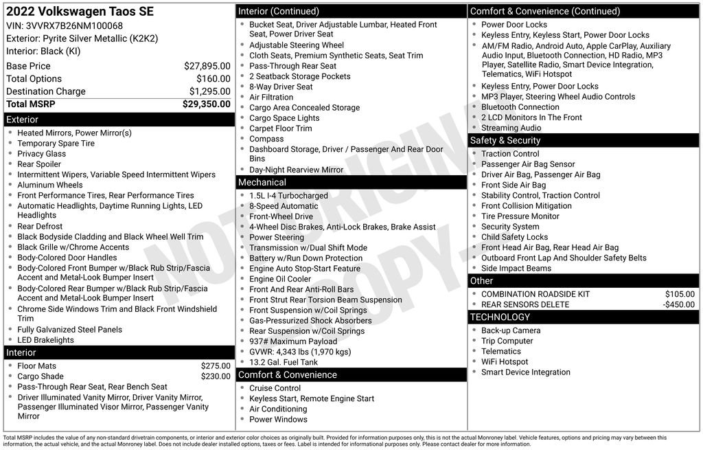 Used 2022 Volkswagen Taos SE image 15