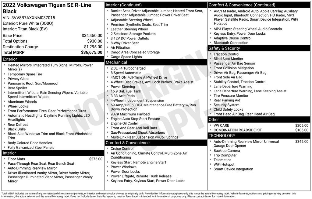 Used 2022 Volkswagen Tiguan SE R-Line image 10