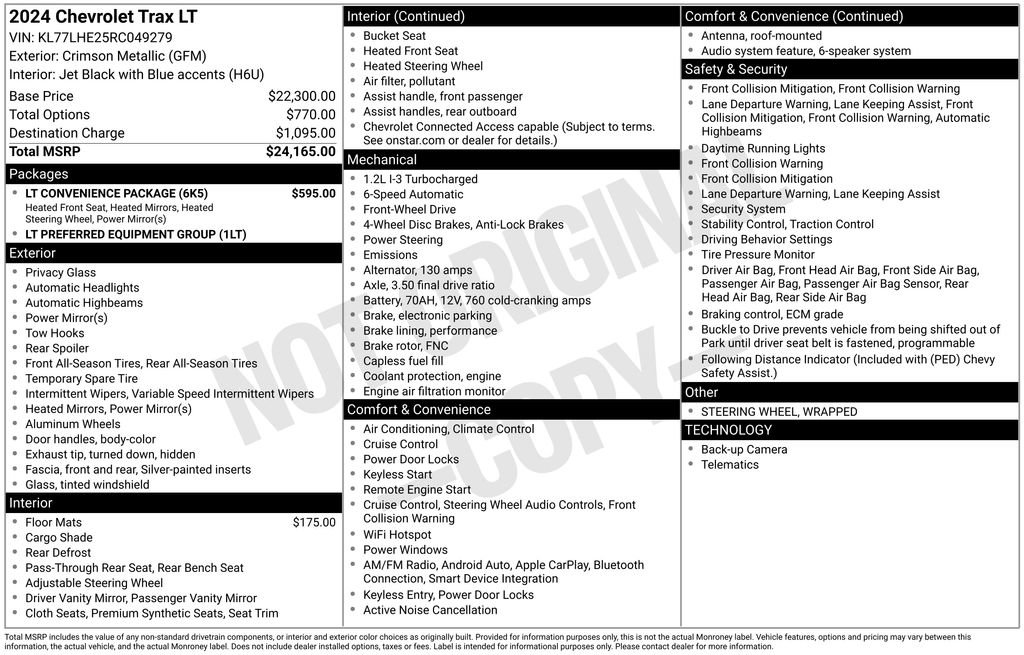 Used 2024 Chevrolet Trax LT w/ LT Convenience Package FWD image 3