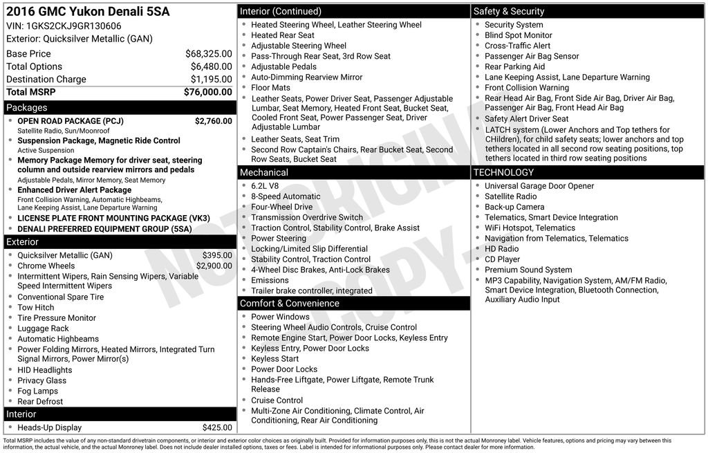 Used 2016 GMC Yukon Denali w/ Open Road Package AWD/4WD image 7