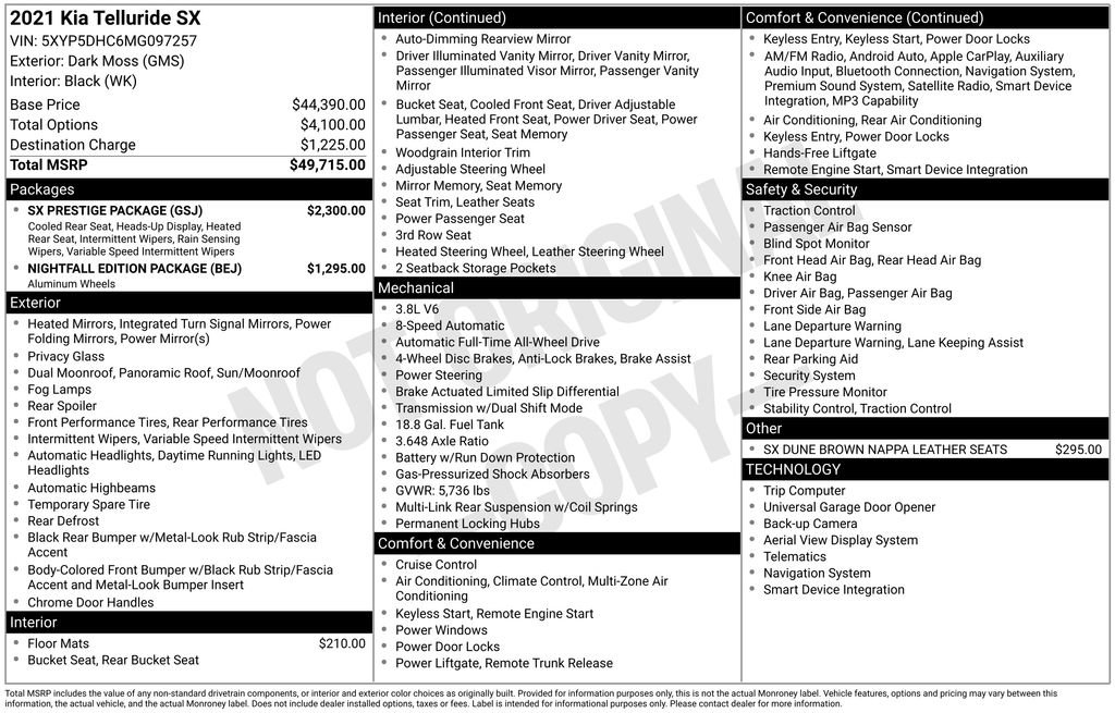 Used 2021 Kia Telluride SX w/ SX Prestige Package image 7