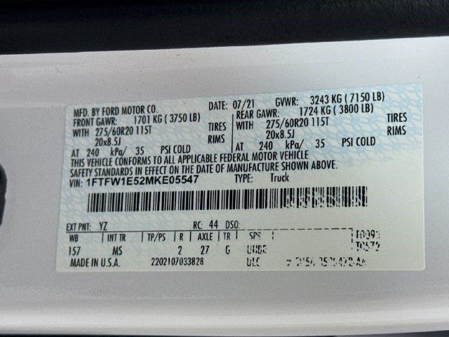 Used 2021 Ford F150 XLT w/ Equipment Group 302A High AWD/4WD image 39
