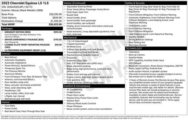 Used 2023 Chevrolet Equinox LS w/ Midnight Edition AWD/4WD image 4