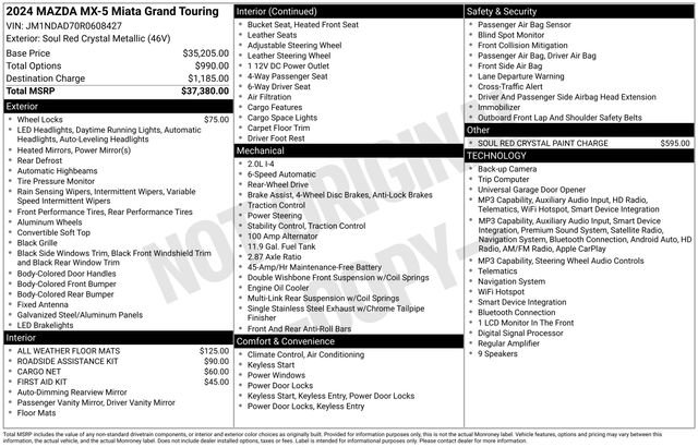 Certified 2024 MAZDA MX-5 Miata Grand Touring RWD image 4