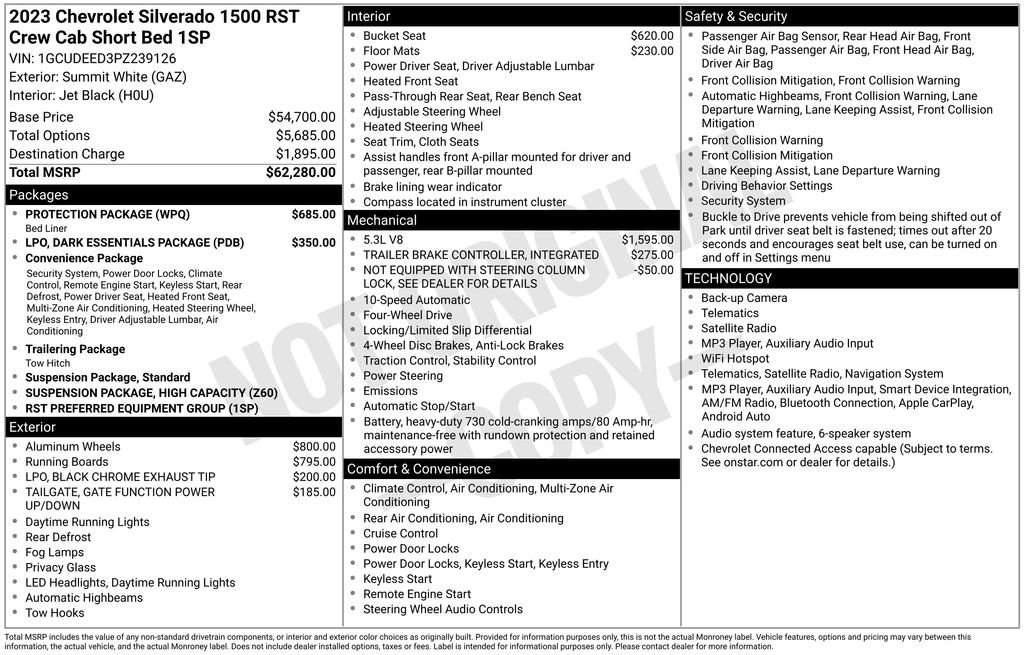 Used 2023 Chevrolet Silverado 1500 RST w/ Protection Package AWD/4WD image 38