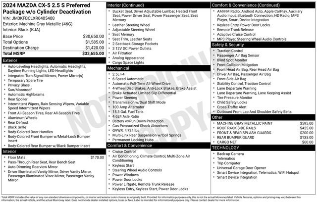 Used 2024 MAZDA CX-5 AWD 2.5 S w/ Preferred Package image 7
