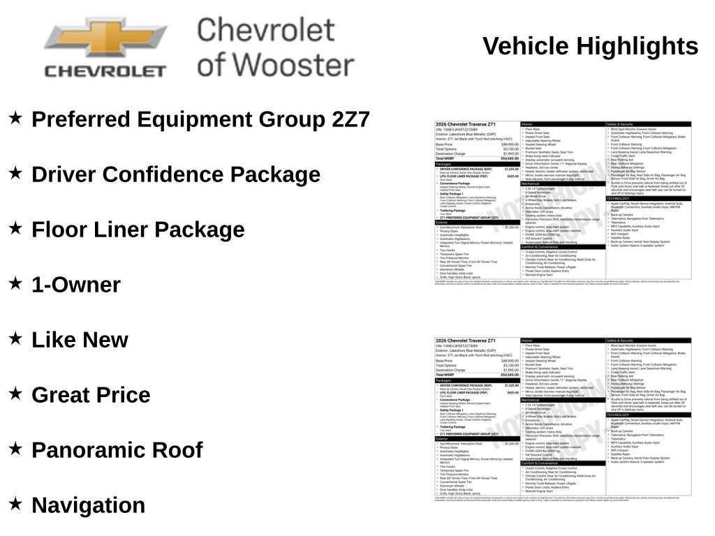 Used 2026 Chevrolet Traverse Z71 w/ Driver Confidence Package AWD/4WD image 2
