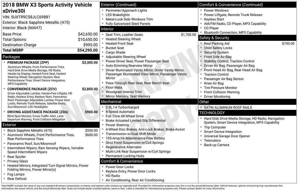 Used 2018 BMW X3 xDrive30i image 38