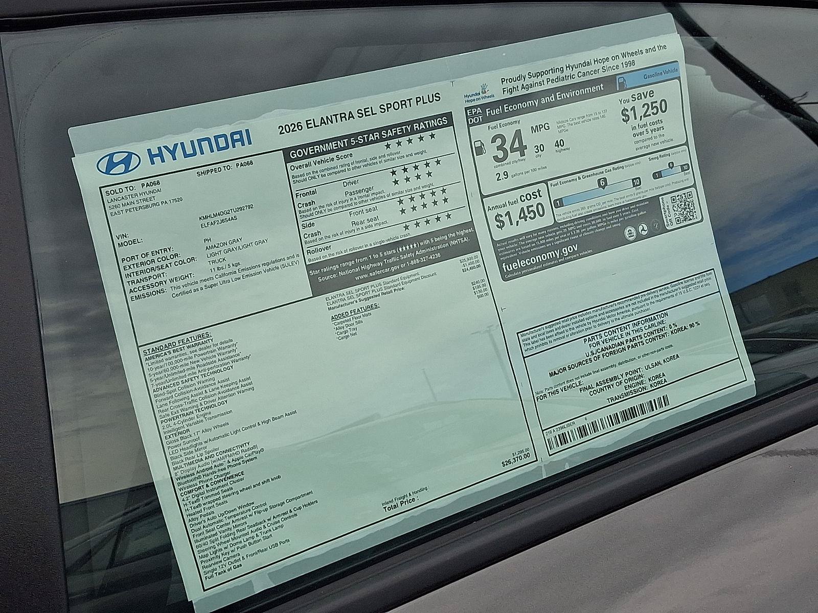 New 2026 Hyundai Elantra SEL Sport FWD image 18