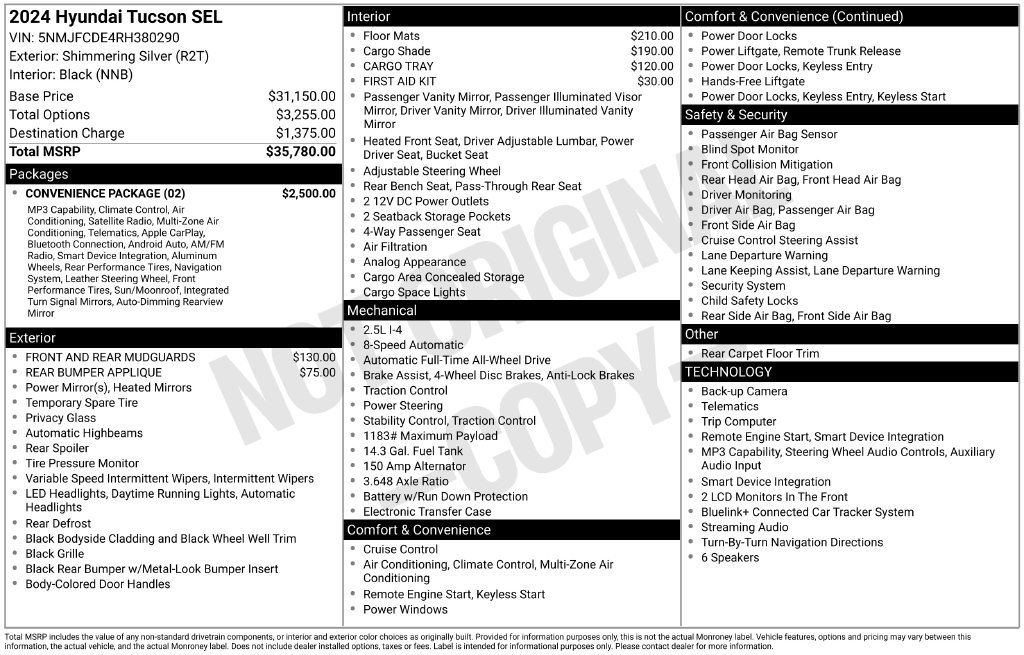Certified 2024 Hyundai Tucson SEL w/ Convenience Package AWD/4WD image 28