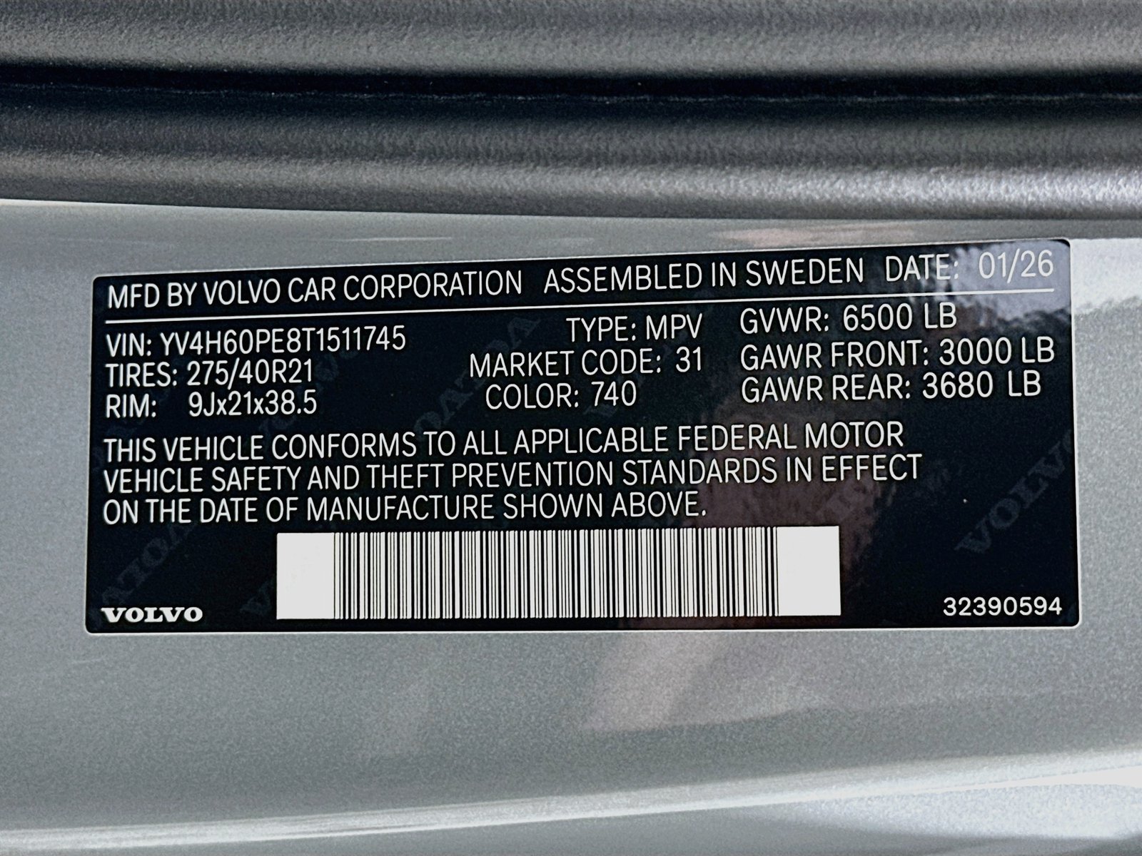 New 2026 Volvo XC90 T8 Plus w/ Protection Package Premier AWD/4WD image 48