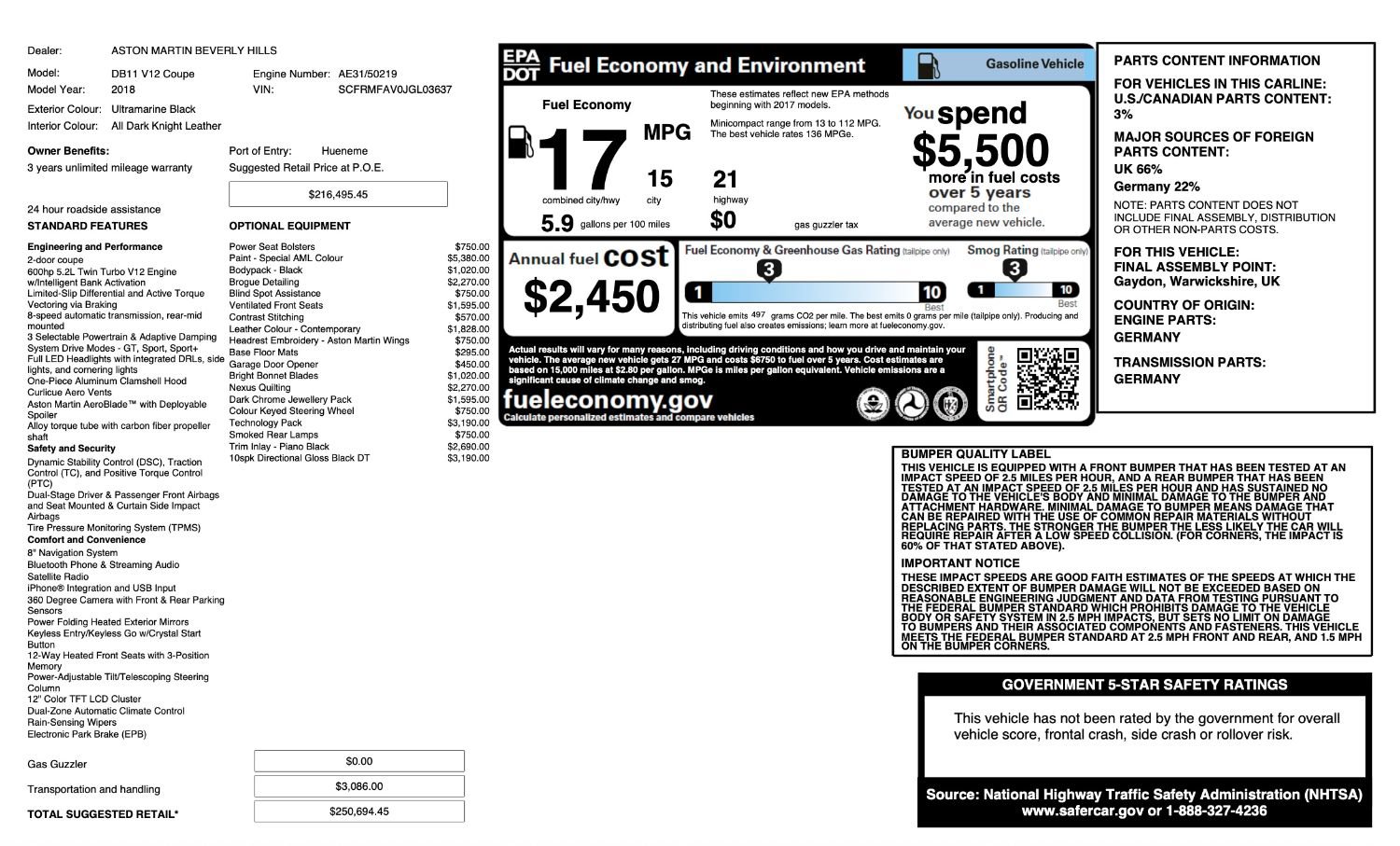 Used 2018 Aston Martin DB11 V12 image 4