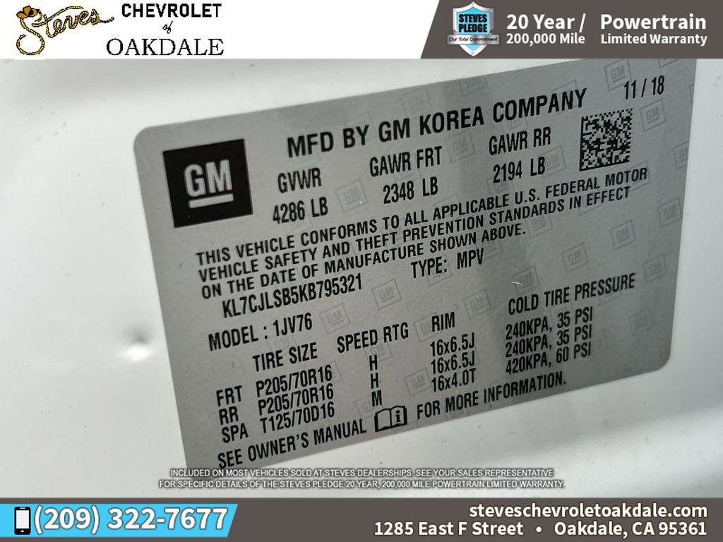 Certified 2019 Chevrolet Trax LT w/ LT Convenience Package FWD image 35