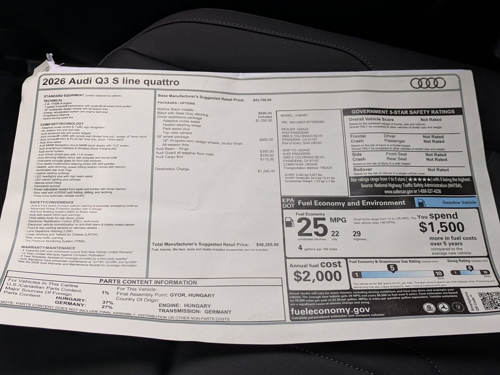 New 2026 Audi Q3 quattro 2.0T image 18