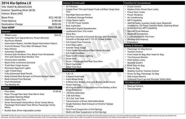 Used 2016 Kia Optima LX image 7