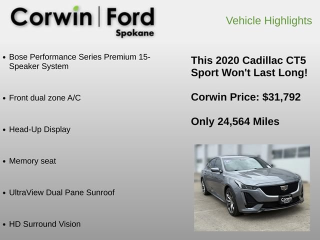 Used 2020 Cadillac CT5 Sport w/ Platinum Package AWD/4WD image 12