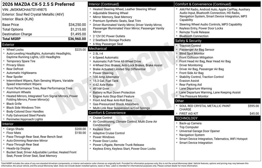 New 2026 MAZDA CX-5 Preferred AWD/4WD image 6