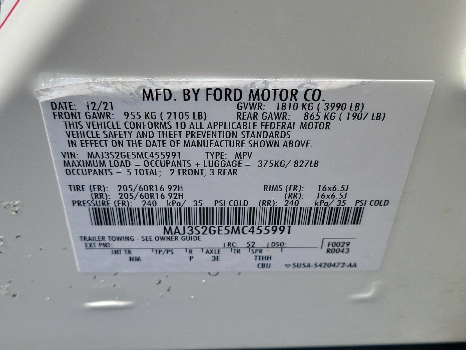 Used 2021 Ford EcoSport SE FWD image 29