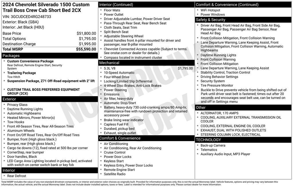 Certified 2024 Chevrolet Silverado 1500 Custom Trail Boss image 10