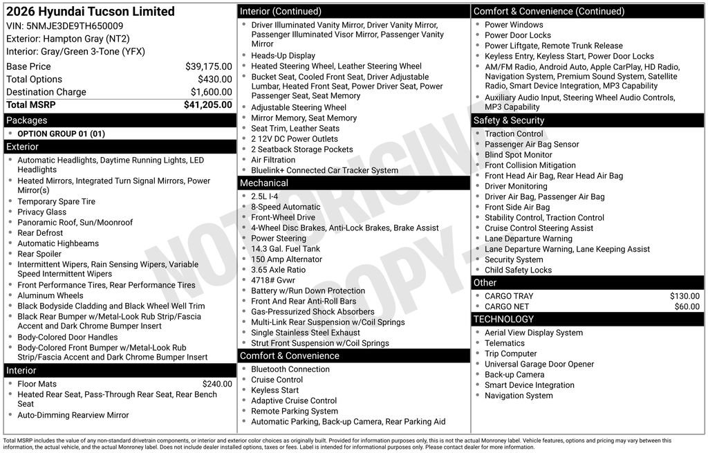 New 2026 Hyundai Tucson Limited image 1