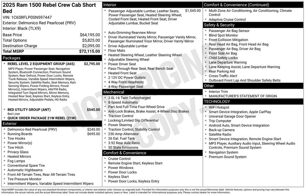 Used 2025 RAM 1500 Rebel w/ Rebel Level 2 Equipment Group AWD/4WD image 16
