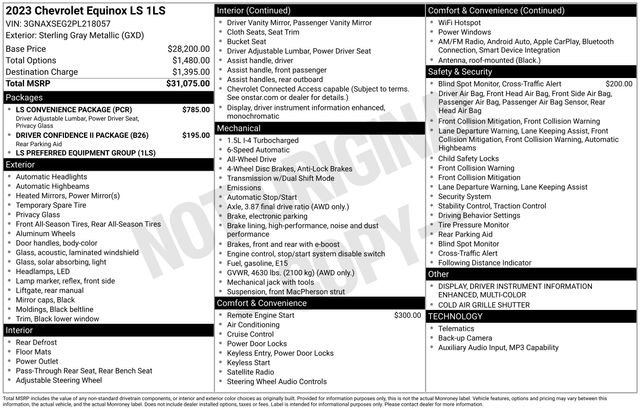 Used 2023 Chevrolet Equinox LS w/ LS Convenience Package AWD/4WD image 31