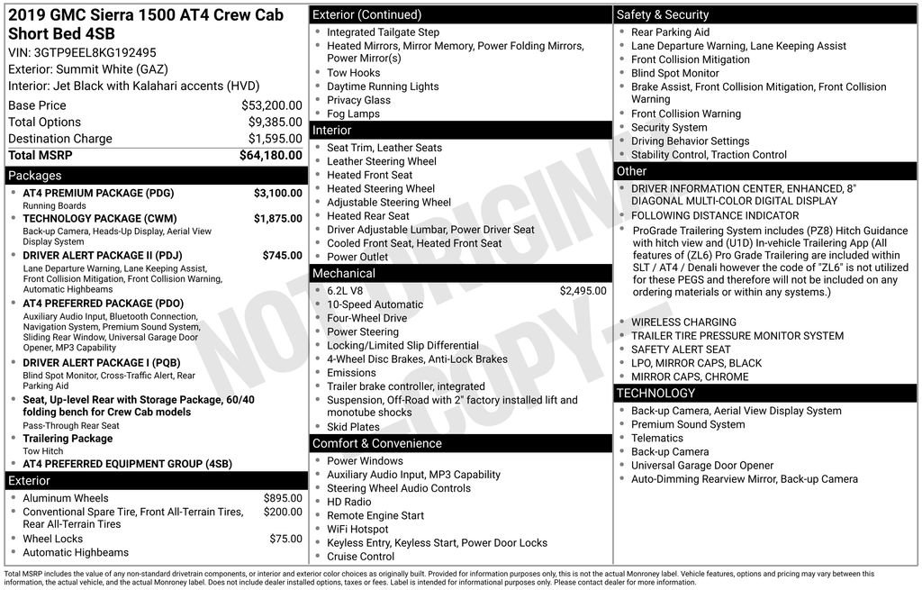 Used 2019 GMC Sierra 1500 AT4 w/ AT4 Premium Package AWD/4WD image 10