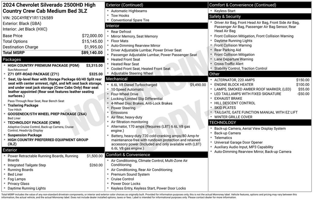 Used 2024 Chevrolet Silverado 2500 High Country w/ High Country Premium Package AWD/4WD image 6