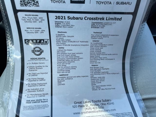 Used 2021 Subaru Crosstrek 2.5i Limited w/ Popular Package #4 AWD/4WD image 27