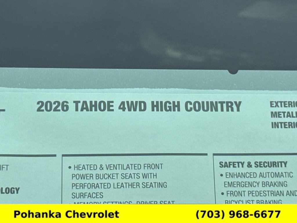 New 2026 Chevrolet Tahoe High Country AWD/4WD image 28