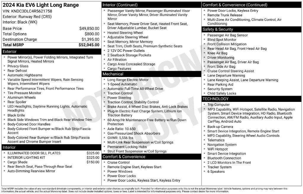 Certified 2024 Kia EV6 Light AWD/4WD image 14