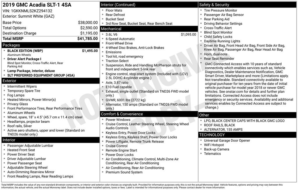 Certified 2019 GMC Acadia SLT w/ Black Edition FWD image 4
