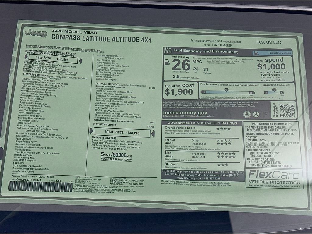 New 2026 Jeep Compass Latitude image 21