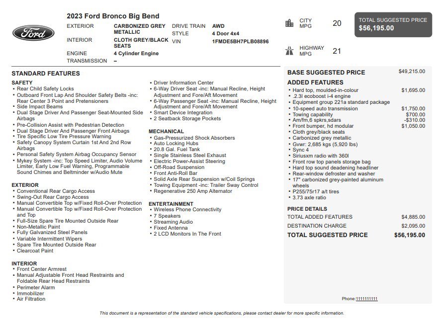 Used 2023 Ford Bronco Big Bend AWD/4WD image 33