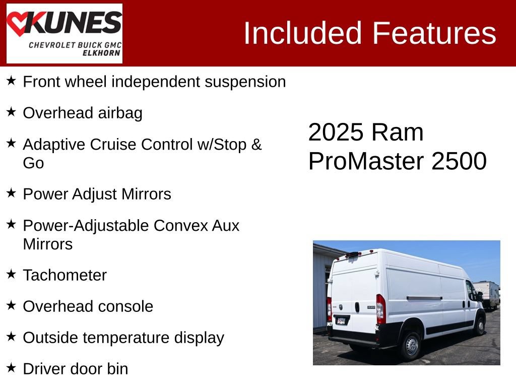 Used 2025 RAM ProMaster 2500 w/ Convenience Group FWD image 3