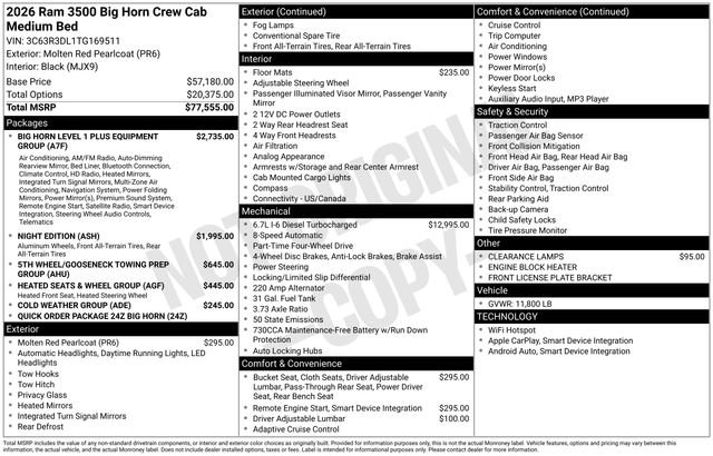 New 2026 RAM 3500 Big Horn image 1