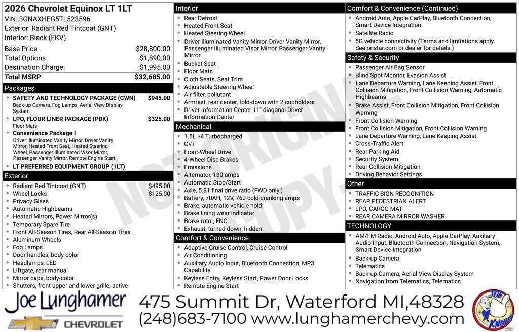 New 2026 Chevrolet Equinox LT w/ Safety and Technology Package FWD image 23