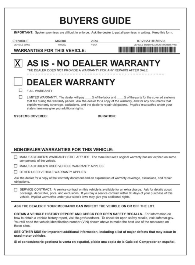 Used 2024 Chevrolet Malibu LT image 30