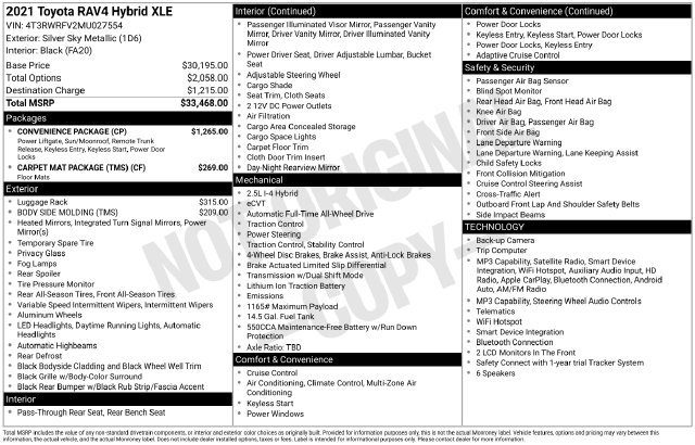 Used 2021 Toyota RAV4 XLE w/ Convenience Package AWD/4WD image 28