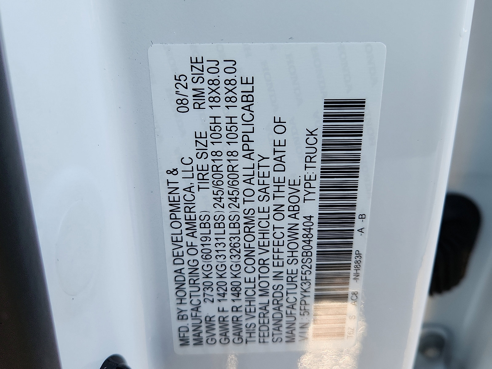 New 2025 Honda Ridgeline RTL image 15