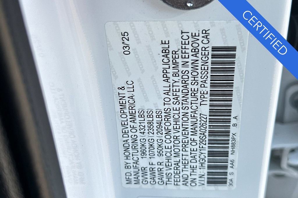 Certified 2025 Honda Accord LX image 32