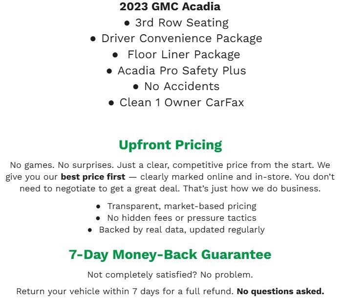 Used 2023 GMC Acadia SLE w/ Driver Convenience Package image 2