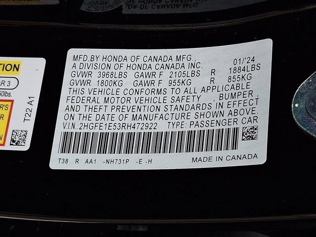 Certified 2024 Honda Civic Si image 26
