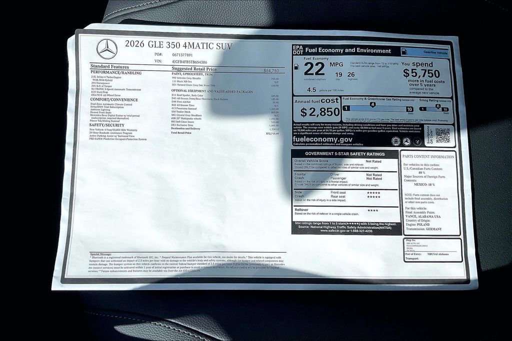 New 2026 Mercedes-Benz GLE 350 4MATIC image 38