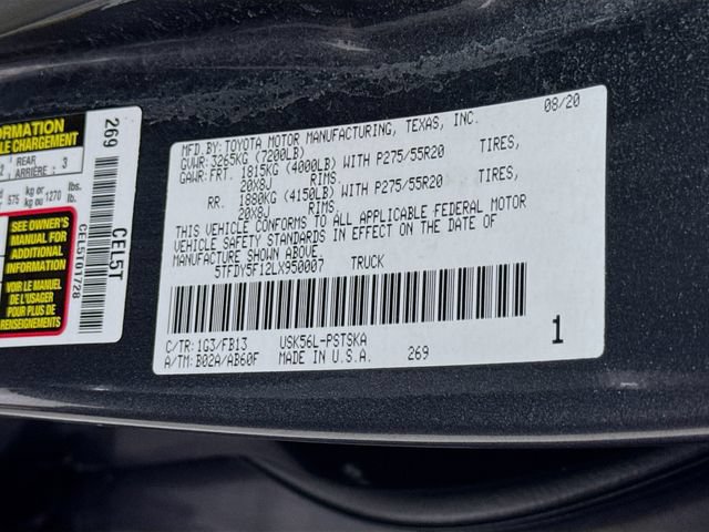 Certified 2020 Toyota Tundra SR5 w/ TRD Sport Plus Package AWD/4WD image 33